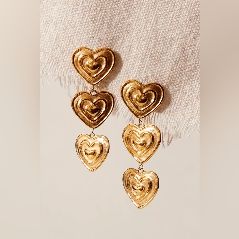 NWOT Free People x Evie Jewelry Heartbeat Dangle Earrings